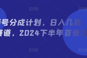 【2024.08.04】视频号分成计划，日入几张，热点赛道，2024下半年首选项目百度网盘免费下载-芽米宝库