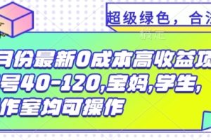 【2024.08.04】8月份最新0撸高收益项目，单号40-120.宝妈，学生，工作室均可操作百度网盘免费下载-芽米宝库