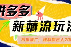 【2024.08.03】拼多多最新薅流玩法，无需开车推广，纯靠自然流吃饭-单纯赚50+利润，日入700+百度网盘免费下载-芽米宝库