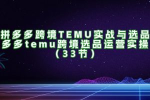 【2024.08.03】拼多多跨境TEMU实战与选品，多多temu跨境选品运营实操（33节）百度网盘免费下载-芽米宝库