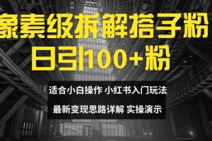 【2024.08.02】像素级拆解搭子粉，日引100+，小白看完可上手，最新变现思路详解百度网盘免费下载-芽米宝库