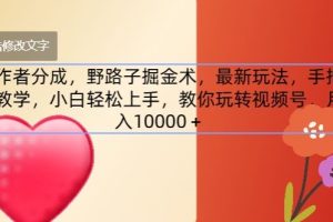 【2024.07.31】创作者分成，野路子掘金术，最新玩法，手把手教学，小白轻松上手，教你玩转视频号百度网盘免费下载-芽米宝库