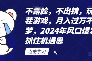 【2024.07.30】不露脸，不出镜，玩转找茬游戏，月入过万不是梦，2024年风口爆发，抓住机遇百度网盘免费下载-芽米宝库