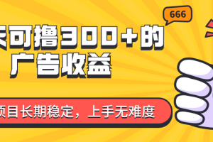 【2024.07.28】一天可撸300+的广告收益，绿色项目长期稳定，上手无难度百度网盘免费下载-芽米宝库
