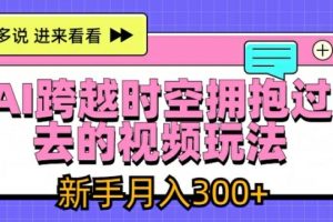 【2024.07.27】AI跨越时空拥抱过去的视频玩法，新手月入3000+百度网盘免费下载-芽米宝库