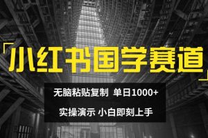 【2024.07.26】小红书国学赛道，无脑粘贴复制，单日1K，实操演示，小白即刻上手百度网盘免费下载-芽米宝库