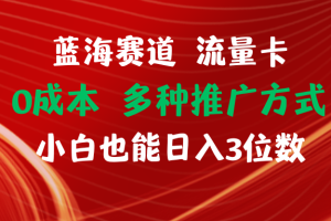 【2024.07.25】蓝海赛道 流量卡 0成本 小白也能日入三位数百度网盘免费下载-芽米宝库