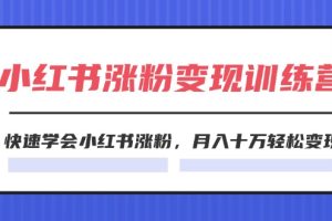 【2024.07.25】2024小红书涨粉变现训练营，快速学会小红书涨粉，月入十万轻松变现(40节)百度网盘免费下载-芽米宝库