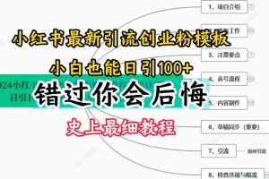 【2024.07.23】2024小红书引流创业粉史上最细教程，手把手教你引流百度网盘免费下载-芽米宝库