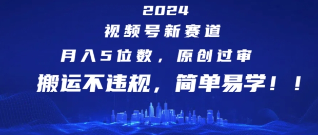 图片[1]-【2024.07.22】2024视频号新赛道，月入5位数+，原创过审，搬运不违规，简单易学百度网盘免费下载-芽米宝库