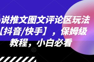 【2024.07.21】小说推文图文评论区玩法【抖音/快手】，保姆级教程，小白必看百度网盘免费下载-芽米宝库