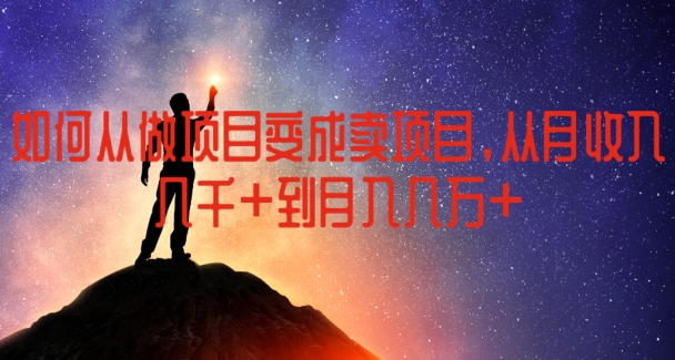 图片[1]-【2024.07.21】如何从做项目变成卖项目，从月收入几千到月入几万百度网盘免费下载-芽米宝库