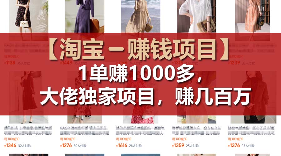 图片[1]-【2024.07.20】【淘宝赚钱项目】1单可赚1000多，大佬独家项目，年赚几百万百度网盘免费下载-芽米宝库