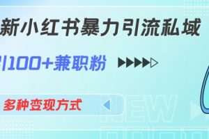 【2024.07.20】最新小红书暴力引流私域玩法，日引100+兼职粉，多种变现方式百度网盘免费下载-芽米宝库
