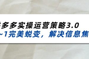 【2024.07.18】2024_2025拼多多实操运营策略3.0，0~1完美蜕变，解决信息焦虑（38节）百度网盘免费下载-芽米宝库