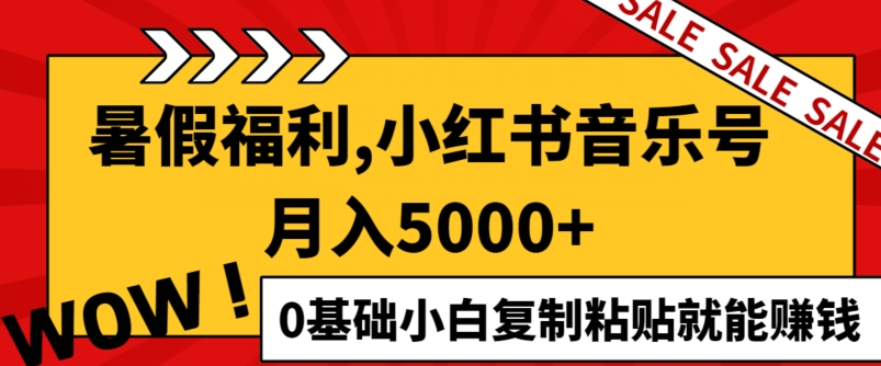 图片[1]-【2024.07.17】小红书音乐号月入5000+，0基础小白复制粘贴就能赚钱百度网盘免费下载-芽米宝库
