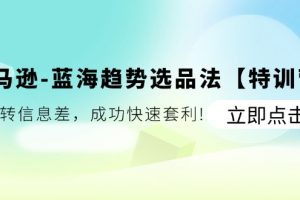 【2024.07.14】亚马逊-蓝海趋势选品法【特训营】：玩转信息差，成功快速套利百度网盘免费下载-芽米宝库