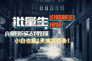 【2024.07.13】【AI最新实战教程】批量生成说唱解说视频，小白也能1天搞定百条百度网盘免费下载-芽米宝库