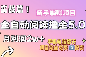 【2024.07.13】小说全自动阅读撸金5.0 操作简单 可批量操作 零门槛！小白无脑上手月入2w+百度网盘免费下载-芽米宝库