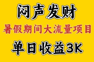 【2024.07.12】闷声发财，假期大流量项目，单日收益3千+ ，拿出执行力，两个月翻身百度网盘免费下载-芽米宝库