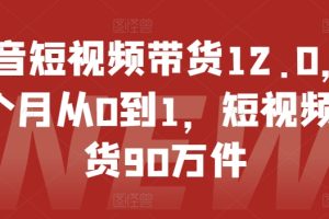 【2024.07.12】抖音短视频带货12.0，14个月从0到1，短视频带货90万件百度网盘免费下载-芽米宝库