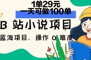 【2024.07.10】2024年B站小说项目，1单29元，一天100单，小白可做，长久生意百度网盘免费下载-芽米宝库