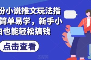 【2024.07.09】7月份小说推文玩法指南，简单易学，新手小白也能轻松搞钱百度网盘免费下载-芽米宝库