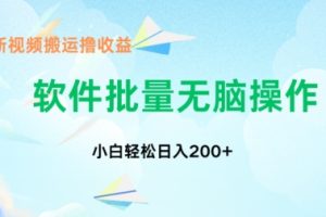 【2024.07.08】中视频搬运玩法，单日200+无需剪辑，新手小白也能玩百度网盘免费下载-芽米宝库