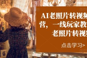 【2024.07.08】AI老照片转视频实操训练营，一线玩家教你AI老照片转视频百度网盘免费下载-芽米宝库