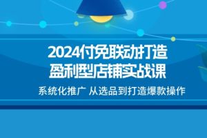 【2024.07.07】2024付免联动-打造盈利型店铺实战课，系统化推广 从选品到打造爆款操作百度网盘免费下载-芽米宝库