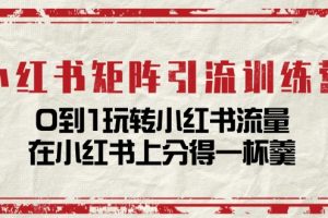【2024.07.07】小红书矩阵引流训练营：0到1玩转小红书流量，在小红书上分得一杯羹-14节课百度网盘免费下载-芽米宝库
