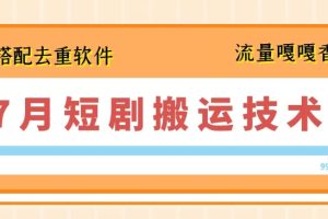 【2024.07.06】7月最新短剧搬运技术，搭配去重软件操作百度网盘免费下载-芽米宝库