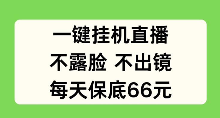 图片[1]-【2024.07.06】一键挂机直播，不露脸不出境，每天保底66元百度网盘免费下载-芽米宝库