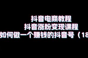 【2024.07.06】抖音电商教程：抖音涨粉变现课程：如何做一个赚钱的抖音号（18节）百度网盘免费下载-芽米宝库