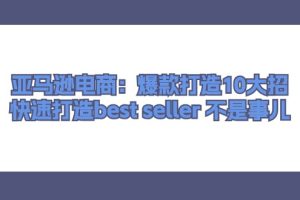 【2024.07.06】亚马逊电商：爆款打造10大招，快速打造best seller 不是事儿百度网盘免费下载-芽米宝库