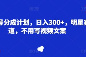 【2024.07.03】视频号分成计划，日入300+，明星赛道，不用写视频文案百度网盘免费下载-芽米宝库