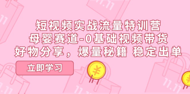 图片[1]-【2024.07.03】短视频实战流量特训营，母婴赛道-0基础带货，好物分享，爆量秘籍 稳定出单百度网盘免费下载-芽米宝库
