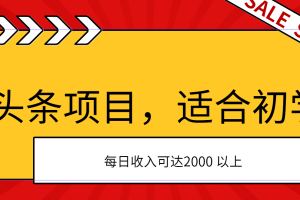 【2024.07.03】AI头条项目，适合初学者，次日开始盈利，每日收入可达2000元以上百度网盘免费下载-芽米宝库