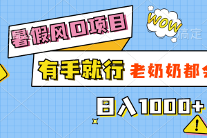 【2024.07.03】暑假风口项目，有手就行，老奶奶都会，轻松日入1000+百度网盘免费下载-芽米宝库