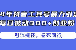 【2024.07.02】24年抖音工具号暴力引流，每日被动300+创业粉，创业粉捷径，卷死同行百度网盘免费下载-芽米宝库