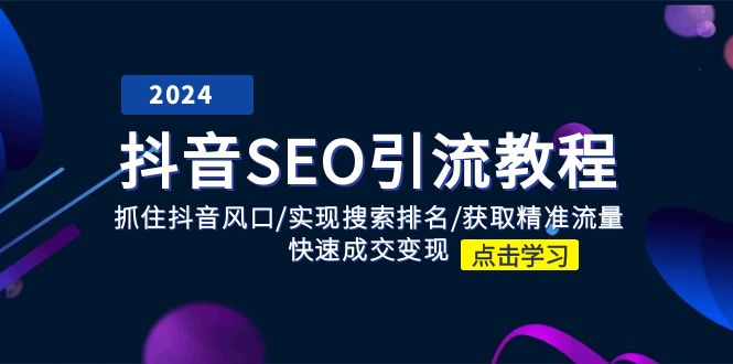 图片[1]-【2024.07.02】抖音 SEO引流教程：抓住抖音风口/实现搜索排名/获取精准流量/快速成交变现百度网盘免费下载-芽米宝库