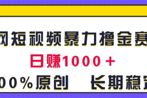 【2024.07.01】全网短视频暴力撸金赛道，日入1000＋！原创玩法，长期稳定百度网盘免费下载-芽米宝库