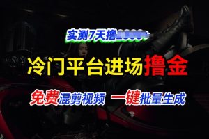 【2024.07.01】全新冷门平台vivo视频，快速免费进场搞米，通过混剪视频一键批量生成，实测7天撸2.3k百度网盘免费下载-芽米宝库