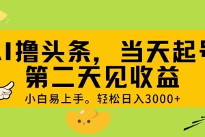 【2024.06.29】AI撸头条，轻松日入3000+，当天起号，第二天见收益百度网盘免费下载-芽米宝库
