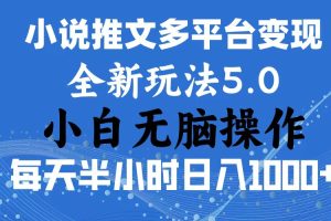 【2024.06.30】2024年6月份一件分发，加持小说推文暴力玩法，新手小白无脑操作，日入1000+百度网盘免费下载-芽米宝库