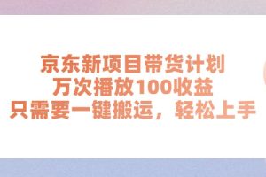【2024.06.29】京东新项目带货计划，万次播放100收益，只需要一键搬运，轻松上手百度网盘免费下载-芽米宝库