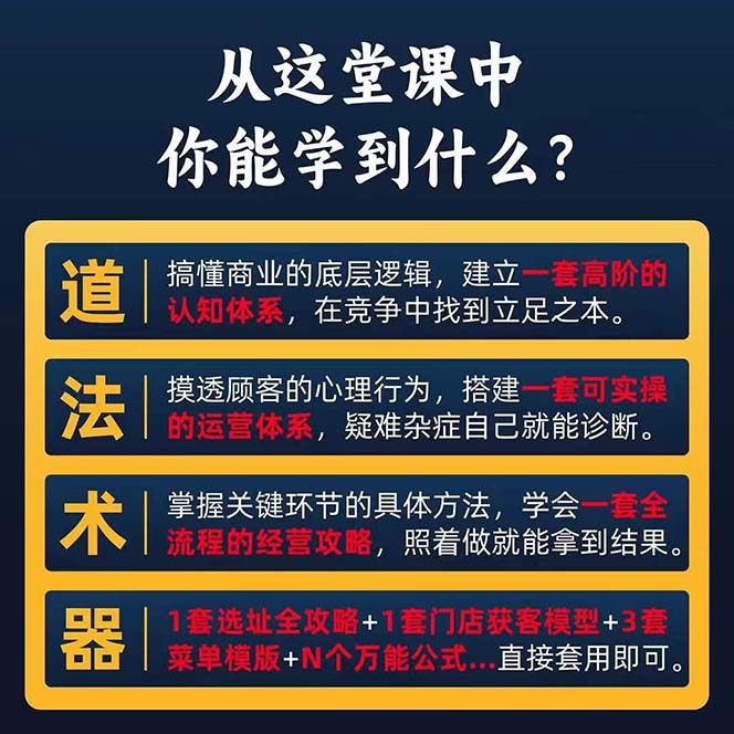 图片[2]-【2024.06.27】餐饮店盈利实操方法：教你怎样开一家持续能赚钱的餐厅（25节）百度网盘免费下载-芽米宝库