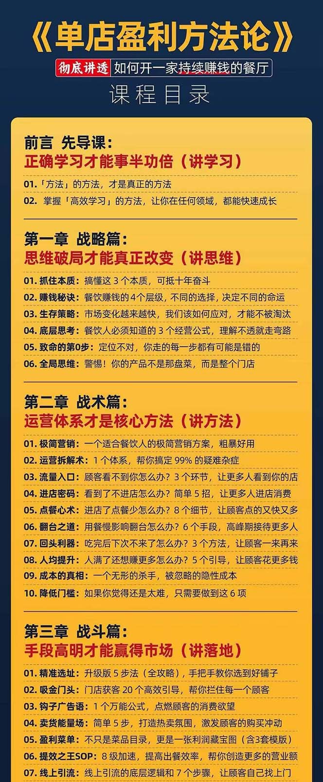图片[4]-【2024.06.27】餐饮店盈利实操方法：教你怎样开一家持续能赚钱的餐厅（25节）百度网盘免费下载-芽米宝库