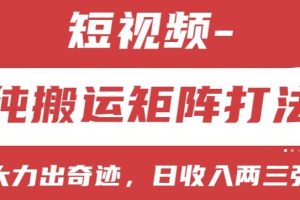【2024.06.27】短视频分成计划，纯搬运矩阵打法，大力出奇迹，小白无脑上手，日收入两三张百度网盘免费下载-芽米宝库
