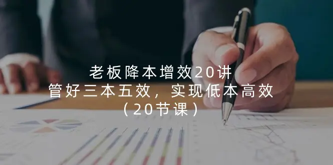图片[1]-【2024.06.25】老板降本增效20讲，管好 三本五效，实现低本高效（20节课）百度网盘免费下载-芽米宝库